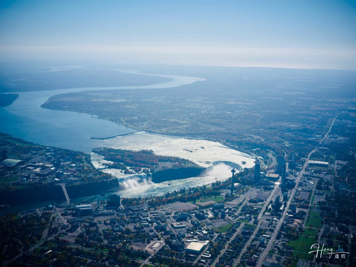 Aerial-view-of-city-and-river-landscape