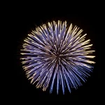Geometry of a vanished flame Blue-and-golden-firework-blooming-brightly-in-night-sky