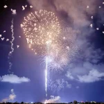 Bright-fireworks-illuminating-night-sky-over-water