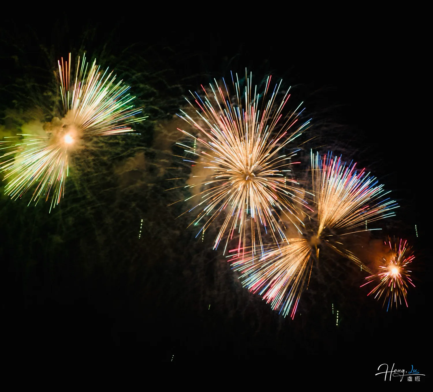colorful-fireworks-bursting-in-night-sky