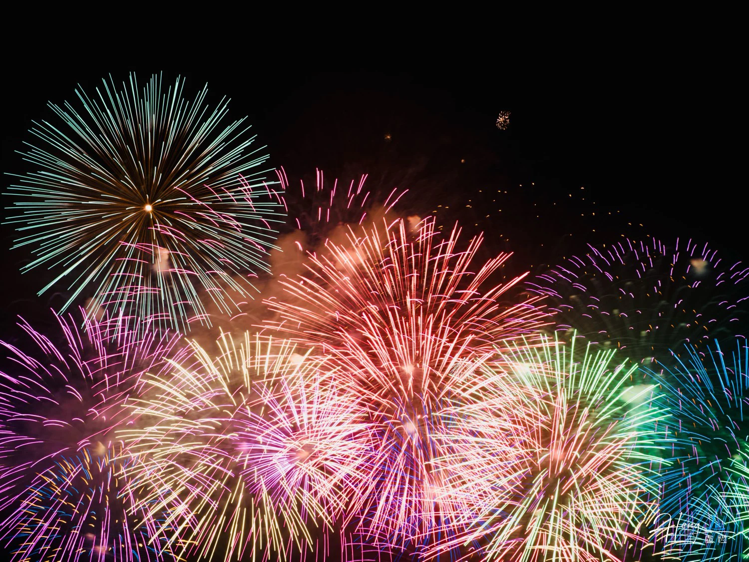 bright-multicolor-fireworks-filling-night-sky